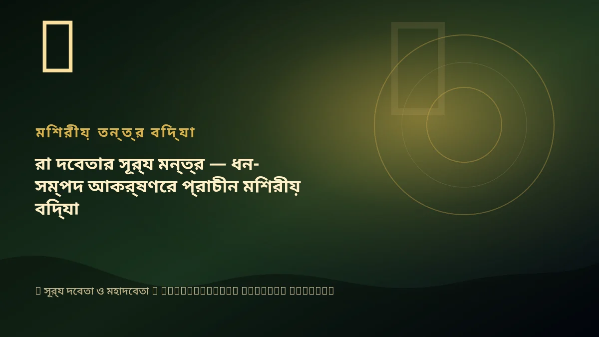 রা দেবতার সূর্য মন্ত্র — ধন-সম্পদ আকর্ষণের প্রাচীন মিশরীয় বিদ্যা