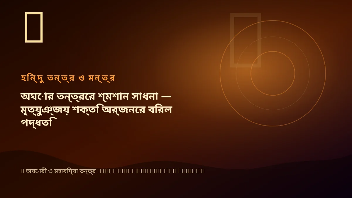 অঘোর তন্ত্রের শ্মশান সাধনা — মৃত্যুঞ্জয় শক্তি অর্জনের বিরল পদ্ধতি